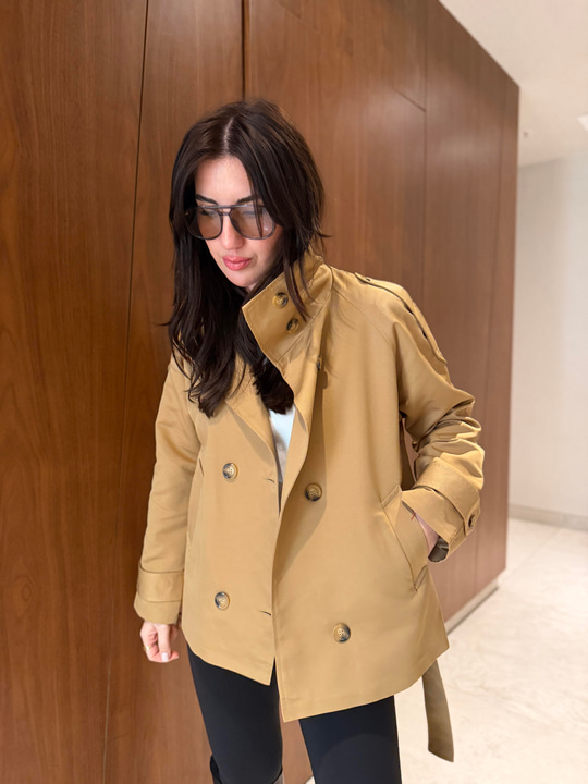 Kuşaklı , Camel , Kısa Trençkot