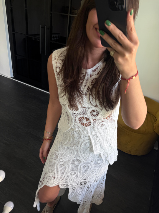 Komple Dantel, İçi Astarlı Etek, Bluz Premium Takım