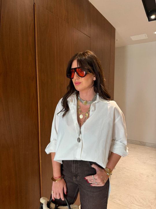 Oversize Beyaz , Poplin Gömlek