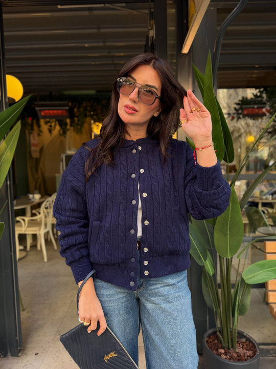 Orijinal Model , Saç Örügülü , Premium Yün , Lacivert Ceket