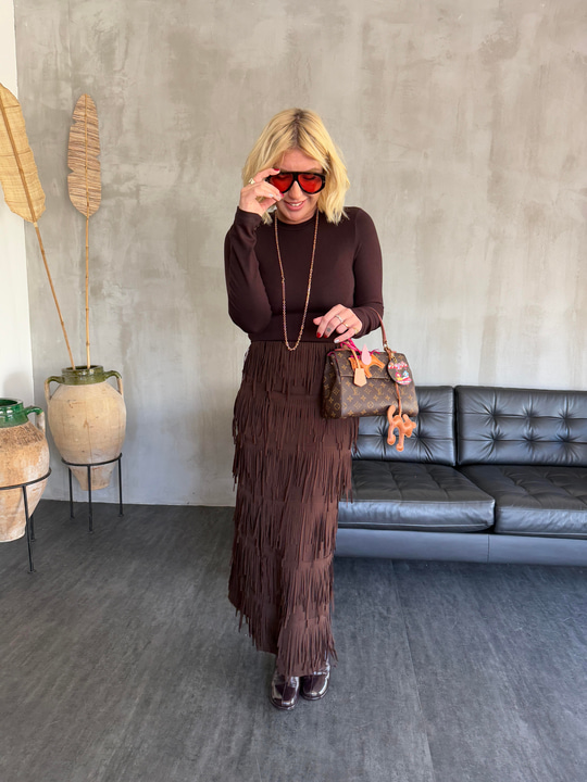 Orijinal Model , Acı Kahve , Püsküllü Premium Etek