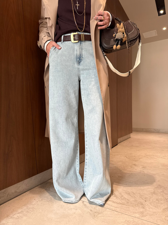 Orijinal Marka , Tencel Palazzo , Buz Mavisi Jean