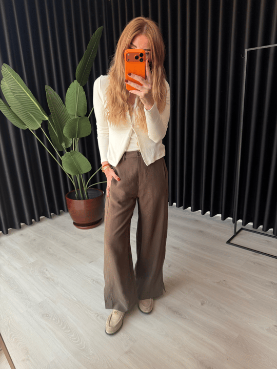 Dantelli Bluz Detaylı Beyaz Likralı Bluz & Hırka Takım