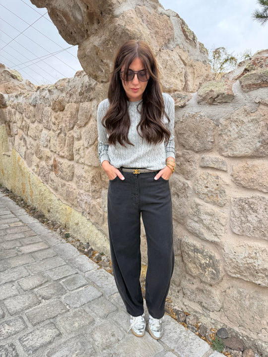 Binici Model , Antrasit , Tencel Jean