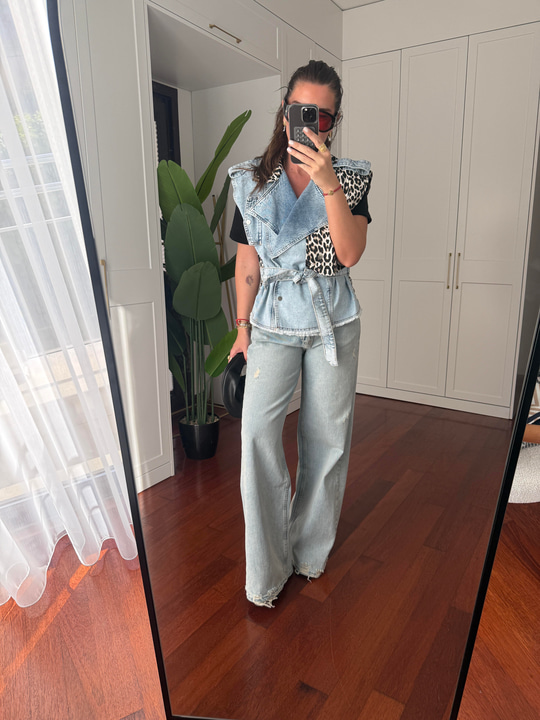 Açık Mavi , Premium , Palazzo Jean Pantolon