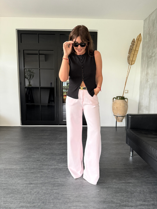 Pudra Pembe , Tencel Palazzo Jean