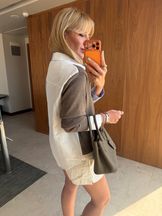 Orijinal Model Vizon Tasarım Triko & Poplin Mix Premium Gömlek
