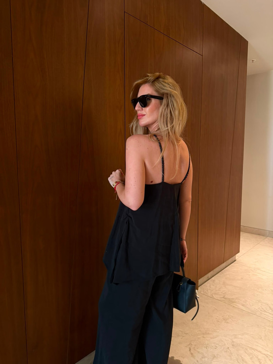 Premium Tencel , Siyah Taşlı Tulum 