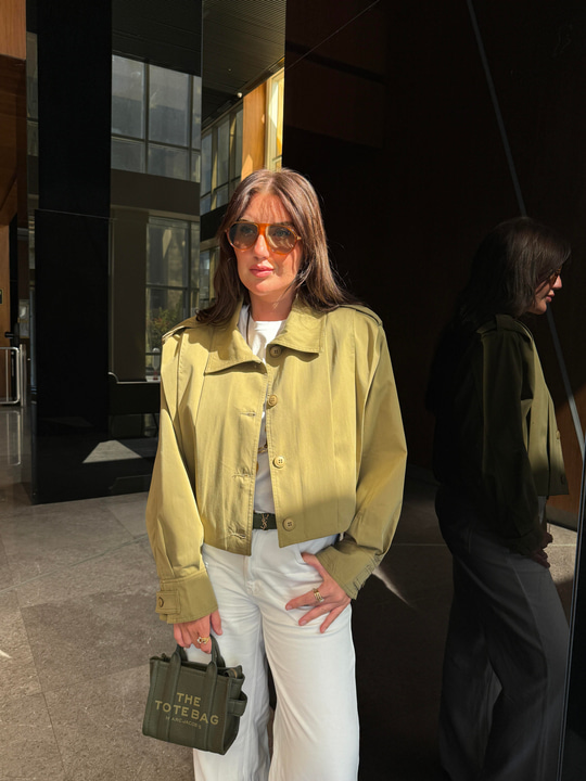 Orijinal Model , Pileli , Vatkalı , Haki , Kısa Trenchcoat