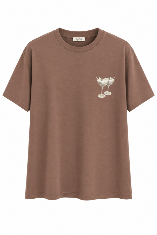 Orijinal Model , Kadeh Figürlü , Acıkahve T-shirt 