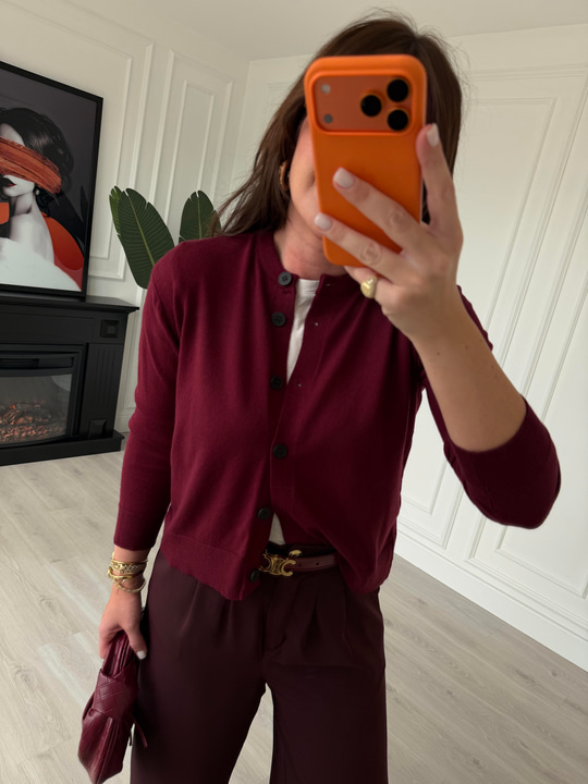Orijinal Marka , Extra Soft , Bordo Triko Hırka