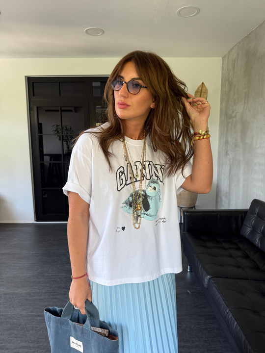 Ganni, Beyaz T-shirt