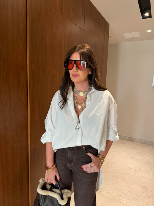 Oversize Beyaz , Poplin Gömlek