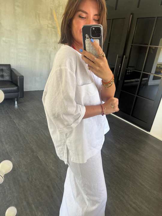 Orijinal Model, Ekru Keten Etek & Bluz Takım