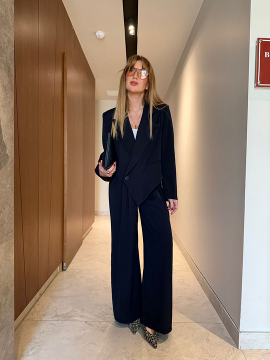 Orijinal Model , Lacivert , Kruvaze Ceket & Pantolon Takım