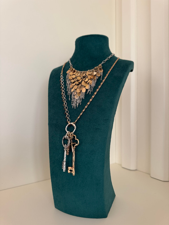 Orijinal Model , Sarkıt Anahtar & Gold Pullu , İkili Kolye