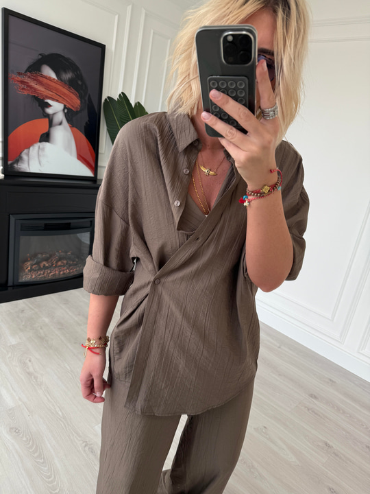 Vizon Premium Palazzo & Gömlek Takım