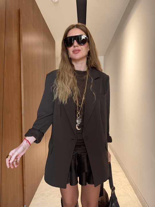 Zr Model , Tencel Krep , Premium , Acıkahve Blazer Ceket