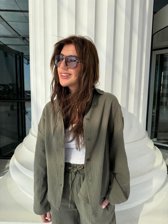 Orijinal Marka, %100 Cotton Haki Müslin Takım