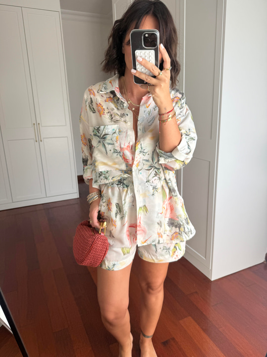 Çiçek Desenli , Premium Tiril Takım