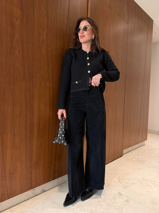 Premium , Siyah , Süet Jean Palazzo