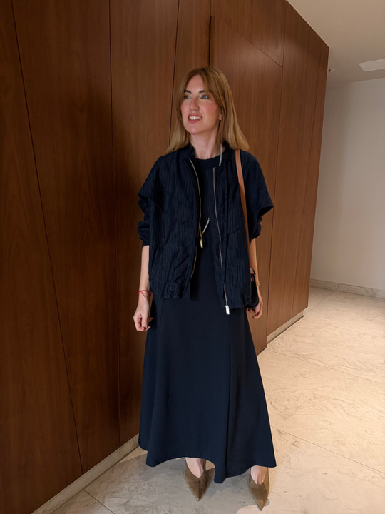 Premium Modal Elbise & Bomber Ceket , Lacivert Takım