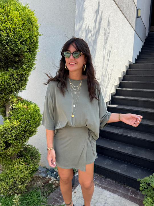 Premium Modal , Haki Şort Etek