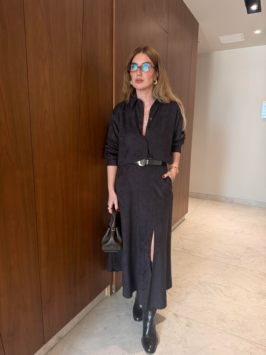 Orijinal Model , Kemerli & Yırtmaçlı , Acıkahve , Premium Süet Etek