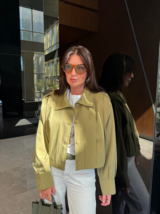 Orijinal Model , Pileli , Vatkalı , Haki , Kısa Trenchcoat