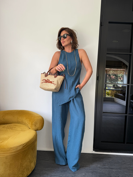 %100 Cotton , İndigo , Premium , Keten Takım