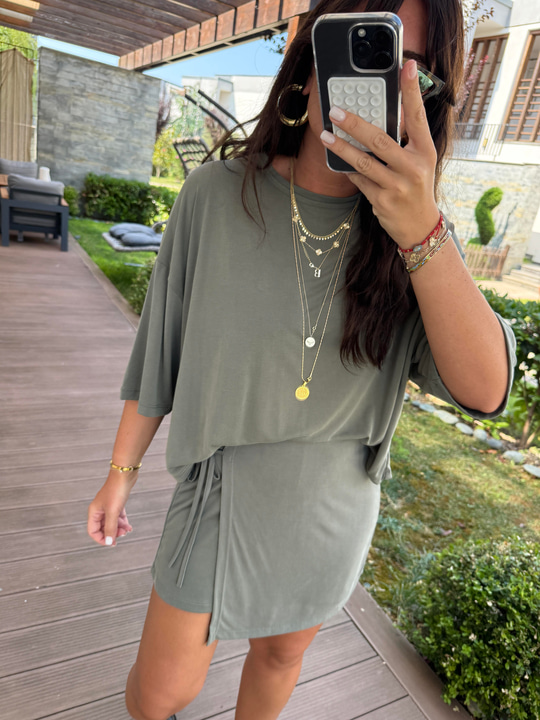 Premium Modal , Haki Şort Etek