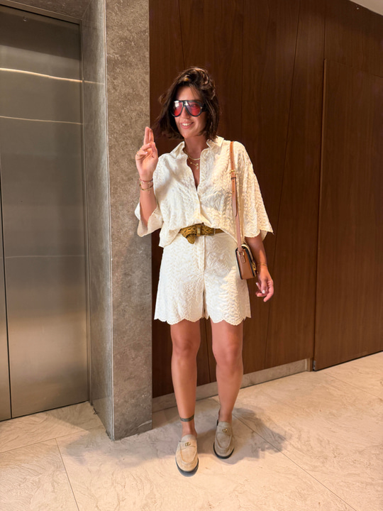 Orijinal Model , Fisto Nakış İşlemeli , Şort & Gömlek Takım