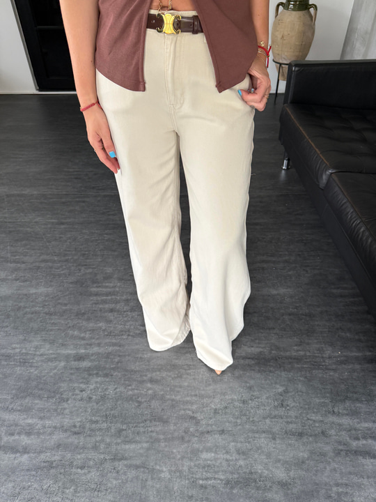 Taş Rengi  , Tencel Palazzo Jean
