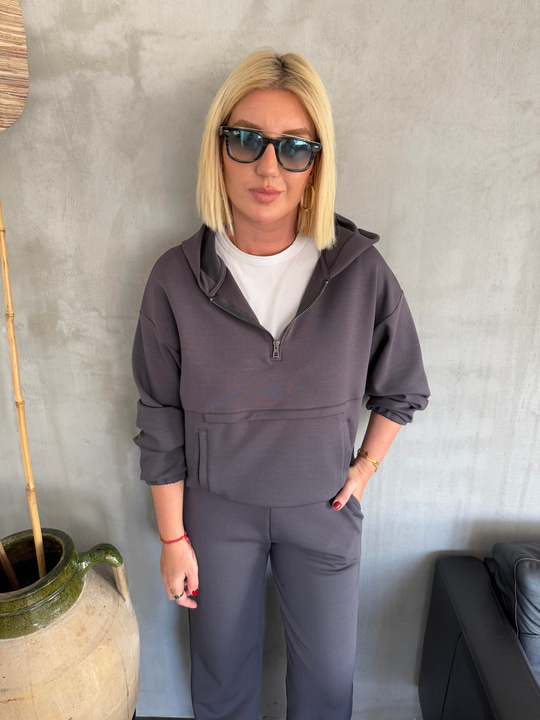 Orijinal Marka , Yarım Fermuarlı , Antrasit , Tok Modal Takım