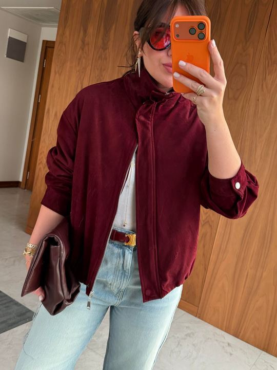 Premium, Bordo Süet Ceket