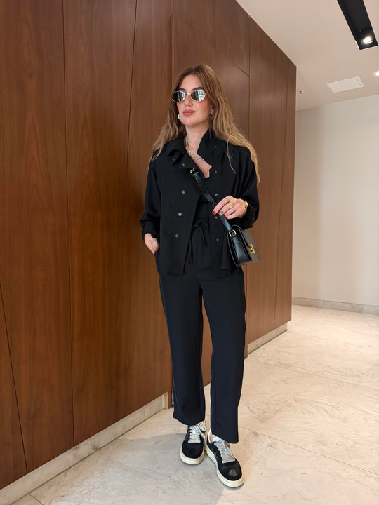 Siyah , Gömlek & Pantolon , Premium Takım