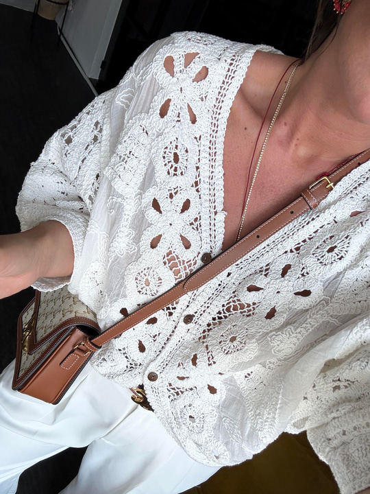Dantel Detaylı , Beyaz , Premium Kimono
