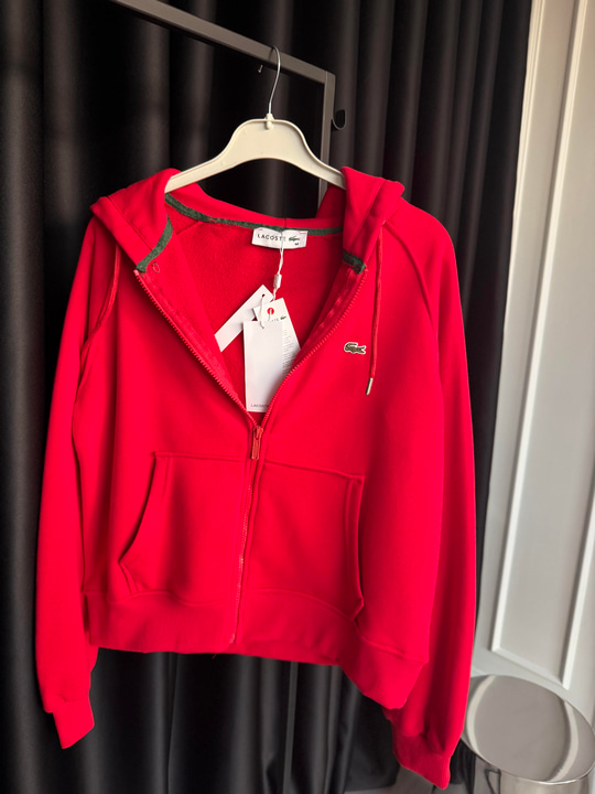 Orijinal Marka Önden Fermuarlı Kırmızı Sweatshirt