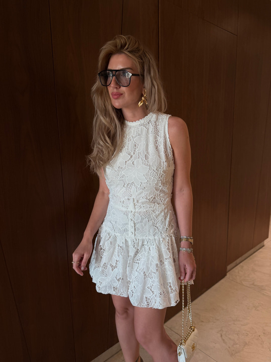 Orijinal Model , Güpürlü , Premium Beyaz Elbise