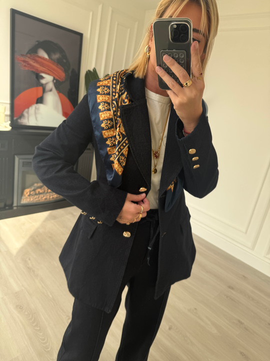 Gold Düğmeli , Belden Oturtmalı , Premium Jean Ceket