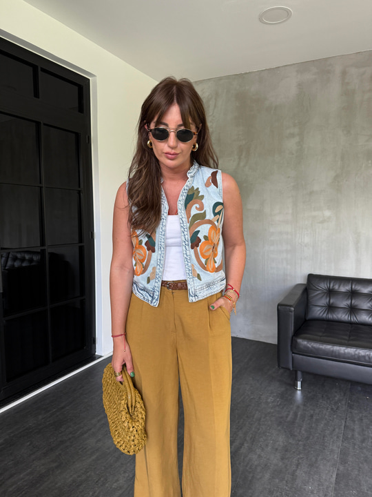 Orijinal Model , Full Nakışlı , Premium Jean Yelek