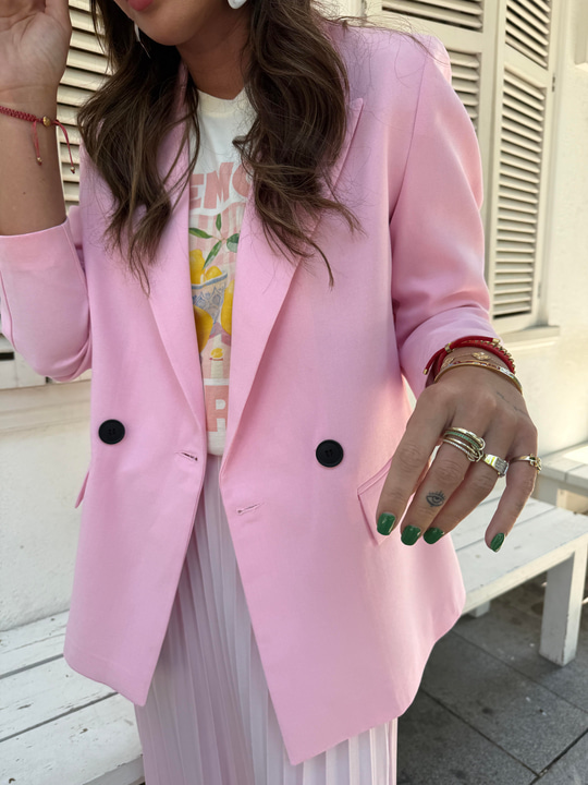 Pembe , Premium Blazer Ceket
