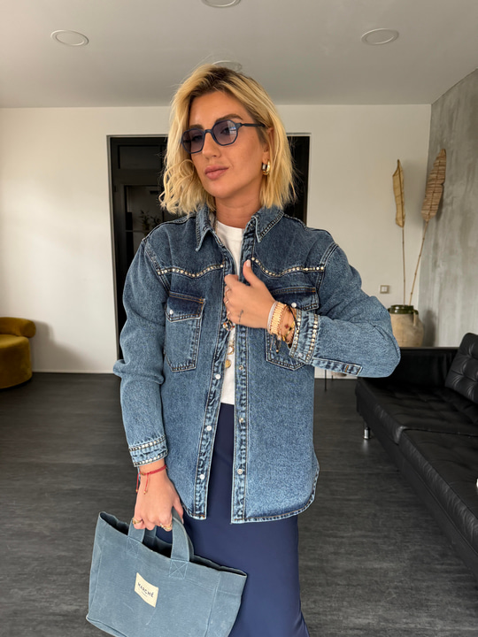 Orijinal Model , Zımba Detaylı , Premium Jean Gömlek