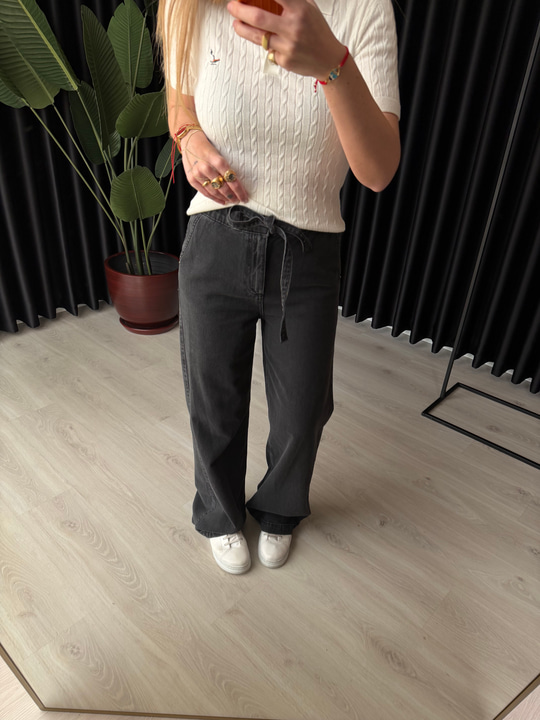 Orijinal Marka , Beli Lastikli , Yumuşacık , Antrasit Palazzo Jean