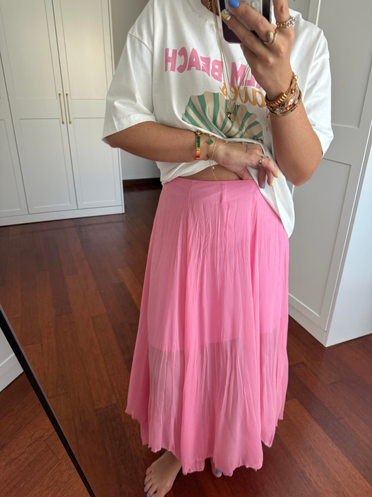 Pembe , Kraşlı Etek