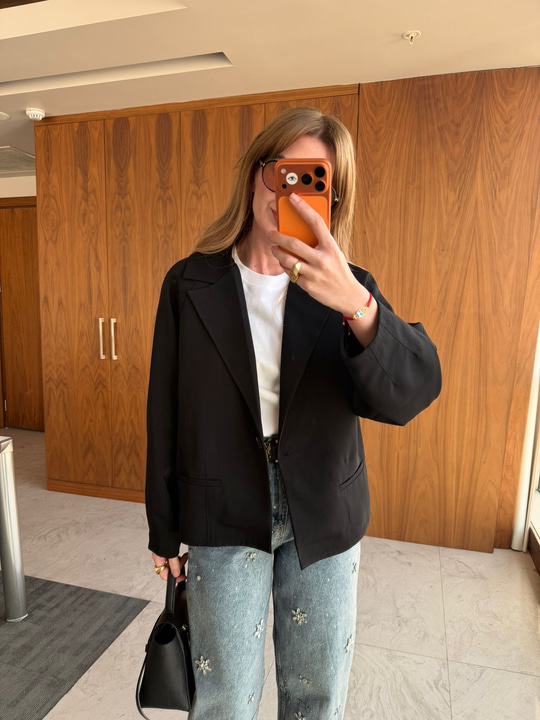 Orijinal Model , Tek Düğmeli , Premium Siyah Blazer Ceket