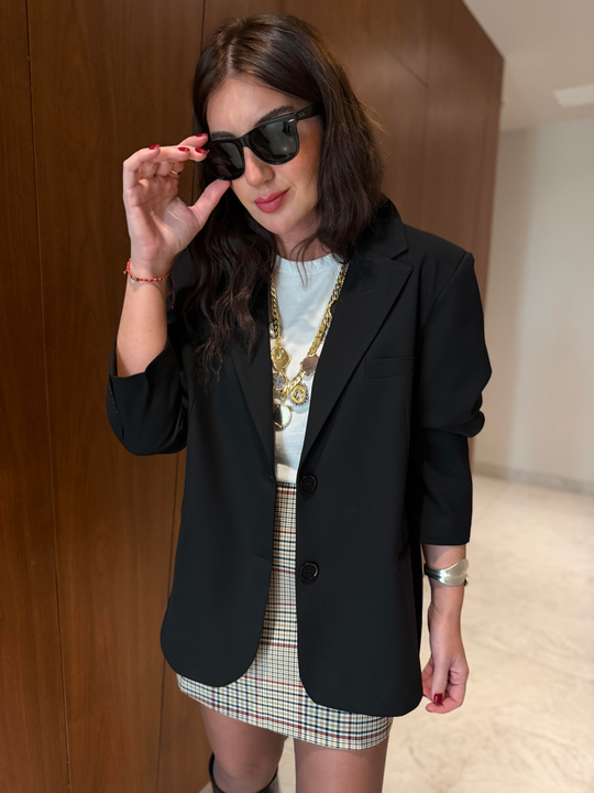 Standart Beden , Siyah Blazer Ceket