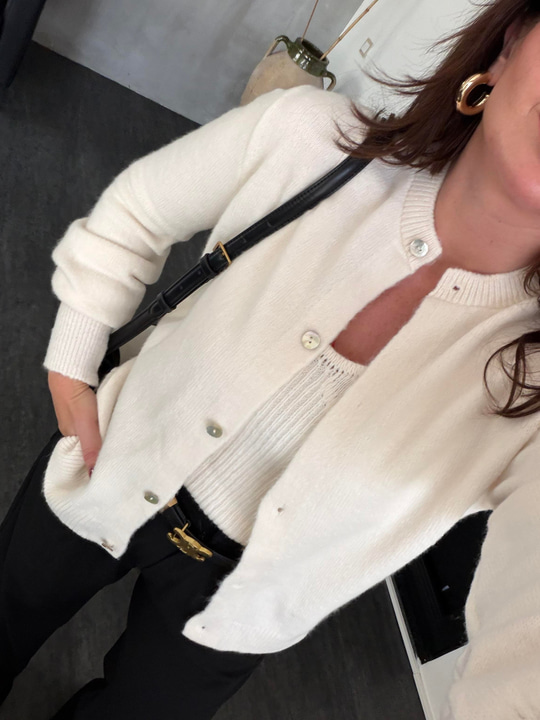 Askılı Bluzlu , Ekru , Triko Takım