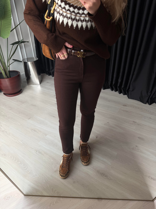 Full Likralı , Acıkahve , Kesik Paça Jean