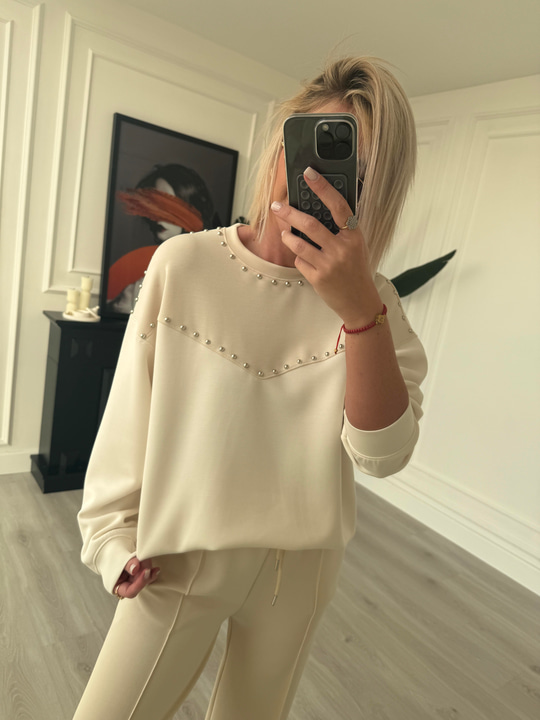 Orijinal Marka , Bej & Ekru Mix , Modal Sweatshirt